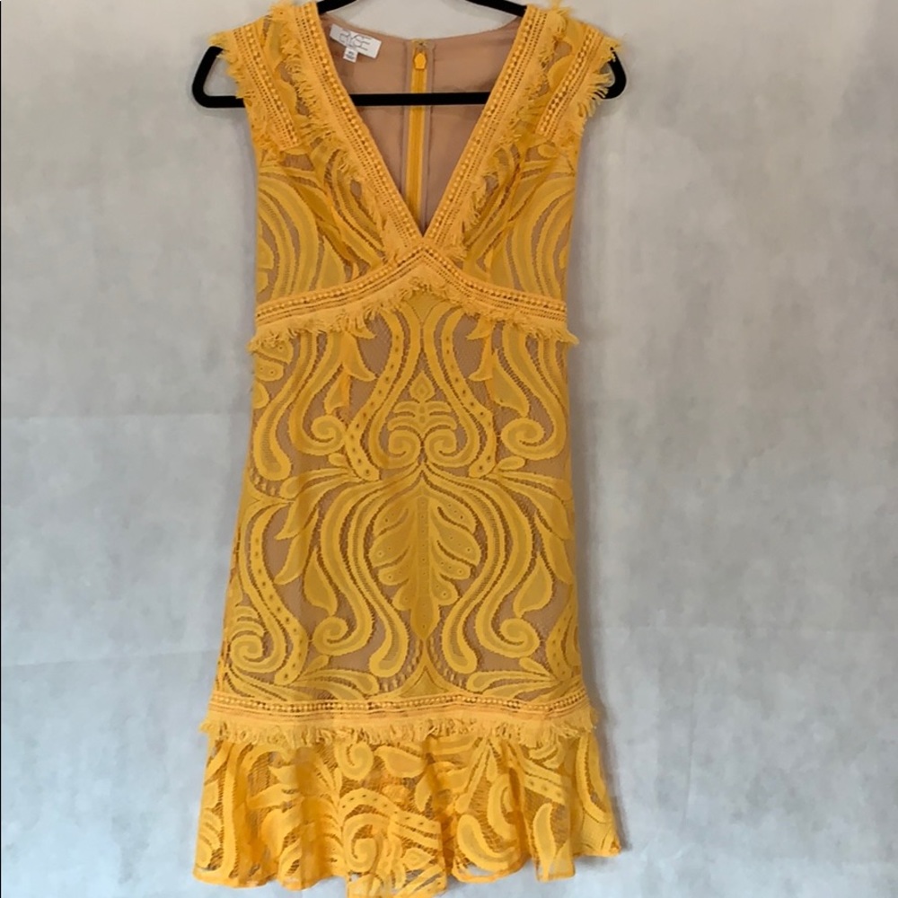 RSYE Michi golden yellow  mini dress